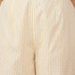 InWeave Women's White Gold Lurex High Low Angrakha Tie Up Kurta Set - Swadesiicart