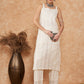 InWeave Women's White Lace Lurex Thick Strapp Straight Kurta Pant Set - Swadesiicart