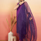 InWeave Women's Violet Neck Patti Halter Kurta Set W Violet Badhani Dupatta - Swadesiicart