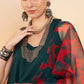 InWeave Women's Dark Green Neck Patti Halter Kurta Set Red Green Or Dupatta - Swadesiicart