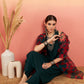 InWeave Women's Dark Green Neck Patti Halter Kurta Set Red Green Or Dupatta - Swadesiicart