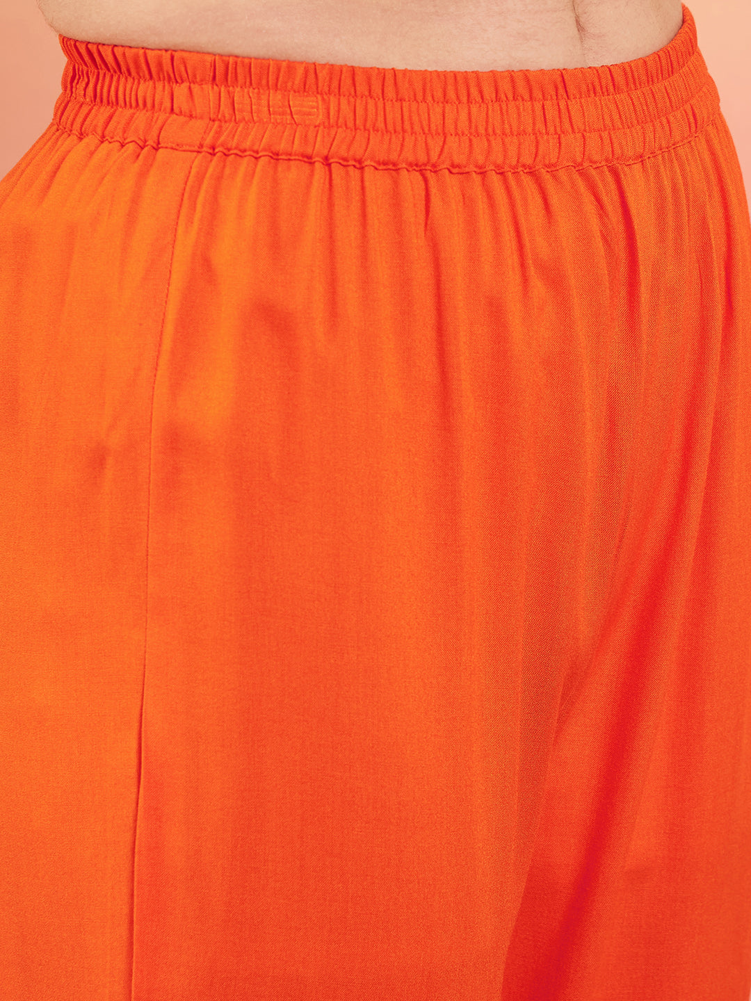InWeave Women's Orange Sleeveless Flared Kurta Set Offwhite Multi Floral Or Dupata - Swadesiicart