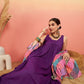 InWeave Women's Violet Sleeveless Flared Kurta Set Squar Badhani Silk Dupatta - Swadesiicart