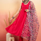 InWeave Women's Magenta Sleeveless Flared Kurta Set Blue Pink Or Dupatta - Swadesiicart