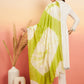 InWeave Women's White Lurex V Neck Gota Anarkali Kurta Set Lime White Lurex Dupatta - Swadesiicart