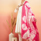 InWeave Women's White Lurex V Neck Gota Anarkali Kurta Set Magenta Lurex Dupatta - Swadesiicart