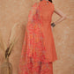 InWeave Women's Light Rust Lurex Kurta Set W Orange Big Or Dupatta - Swadesiicart
