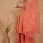 InWeave Women's Light Rust Lurex Kurta Set W Orange Big Or Dupatta - Swadesiicart