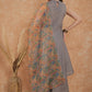 InWeave Women's Light Grey Lurex Kurta Set Multi Garden Or Dupatta - Swadesiicart