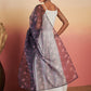 InWeave White Strappy W Black Dark Floral Print Or Dupatta Set - Swadesiicart
