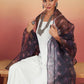InWeave White Strappy W Black Dark Floral Print Or Dupatta Set - Swadesiicart