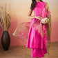 InWeave Fuchsia Olive Lurex Set - Swadesiicart