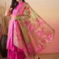 InWeave Fuchsia Olive Lurex Set - Swadesiicart