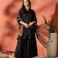 InWeave Black Mandarin Patola Kurta Set - Swadesiicart