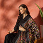 InWeave Black Mandarin Patola Kurta Set - Swadesiicart