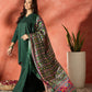 InWeave Dark Green Mandarin Patola Kurta Set - Swadesiicart