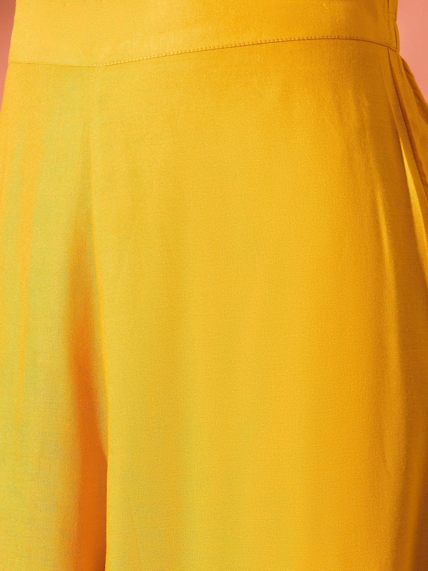 InWeave Mustard Mandarin Patola Kurta Set - Swadesiicart