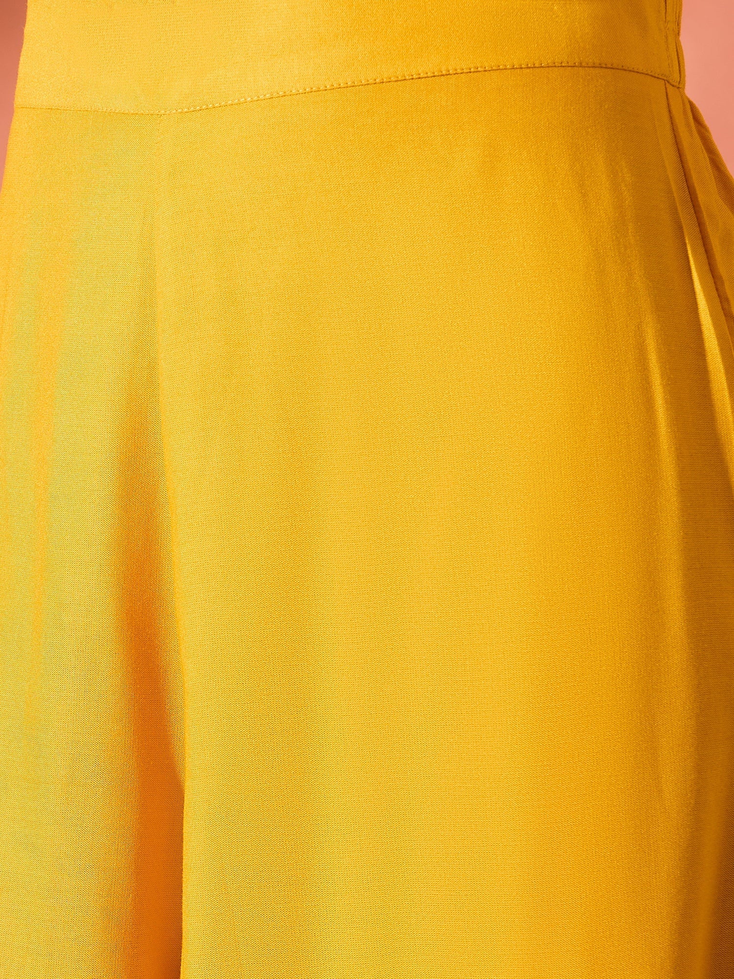 InWeave Mustard Mandarin Patola Kurta Set - Swadesiicart