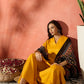 InWeave Mustard Mandarin Patola Kurta Set - Swadesiicart