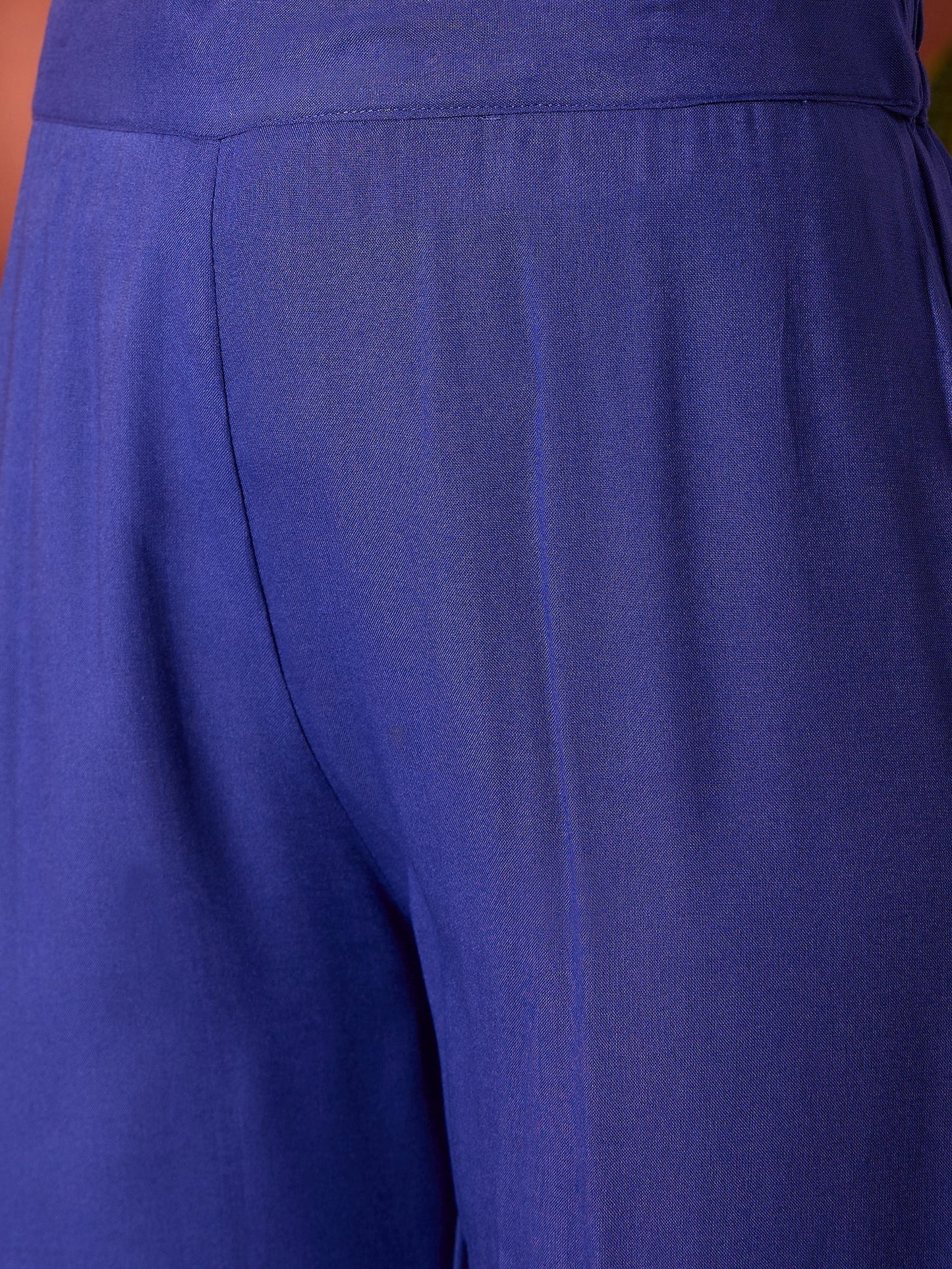 InWeave Ink Blue Anarkali Patola Kurta Set - Swadesiicart