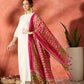 InWeave White Anarkali Patola Kurta Set - Swadesiicart
