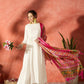 InWeave White Anarkali Patola Kurta Set - Swadesiicart