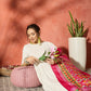 InWeave White Anarkali Patola Kurta Set - Swadesiicart