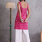 InWeave Fuchsia Kantha Cream Palazzo Set - Swadesiicart