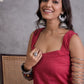 InWeave Maroon Kantha Cream Palazzo Set - Swadesiicart