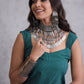 InWeave Emerald Green Kantha Cream Palazzo Set - Swadesiicart