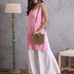 InWeave Pink Kantha Cream Palazzo Set - Swadesiicart