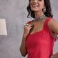InWeave Red Kantha Cream Palazzo Set - Swadesiicart