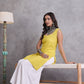 InWeave Yellow Kantha Cream Palazzo Set - Swadesiicart