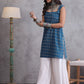 InWeave Blue Kantha Cream Palazzo Set - Swadesiicart