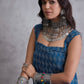 InWeave Blue Kantha Cream Palazzo Set - Swadesiicart