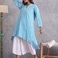 InWeave Cyan Blue Small Check Cream Palazzo Set - Swadesiicart