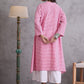 InWeave Pink Small Check Cream Palazzo Set - Swadesiicart