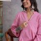 InWeave Pink Small Check Cream Palazzo Set - Swadesiicart