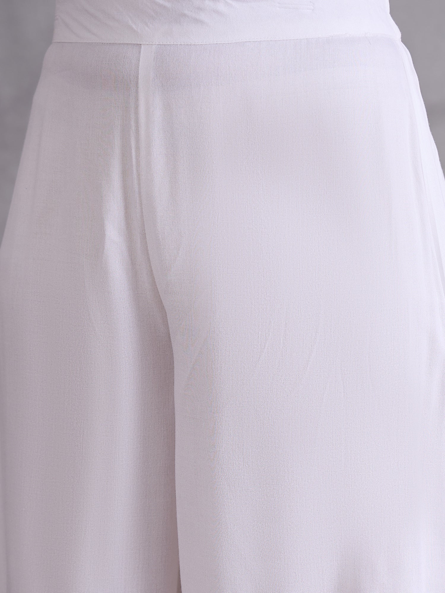 InWeave Pink Small Check Cream Palazzo Set - Swadesiicart