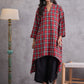 InWeave Red Black Check Black Palazzo Set - Swadesiicart