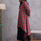InWeave Red Black Check Black Palazzo Set - Swadesiicart