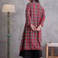 InWeave Red Black Check Black Palazzo Set - Swadesiicart