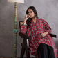 InWeave Red Black Check Black Palazzo Set - Swadesiicart