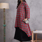 InWeave Red Black Check Black Palazzo Set - Swadesiicart