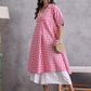 InWeave Pink Big Check Collar Palazzo Set - Swadesiicart