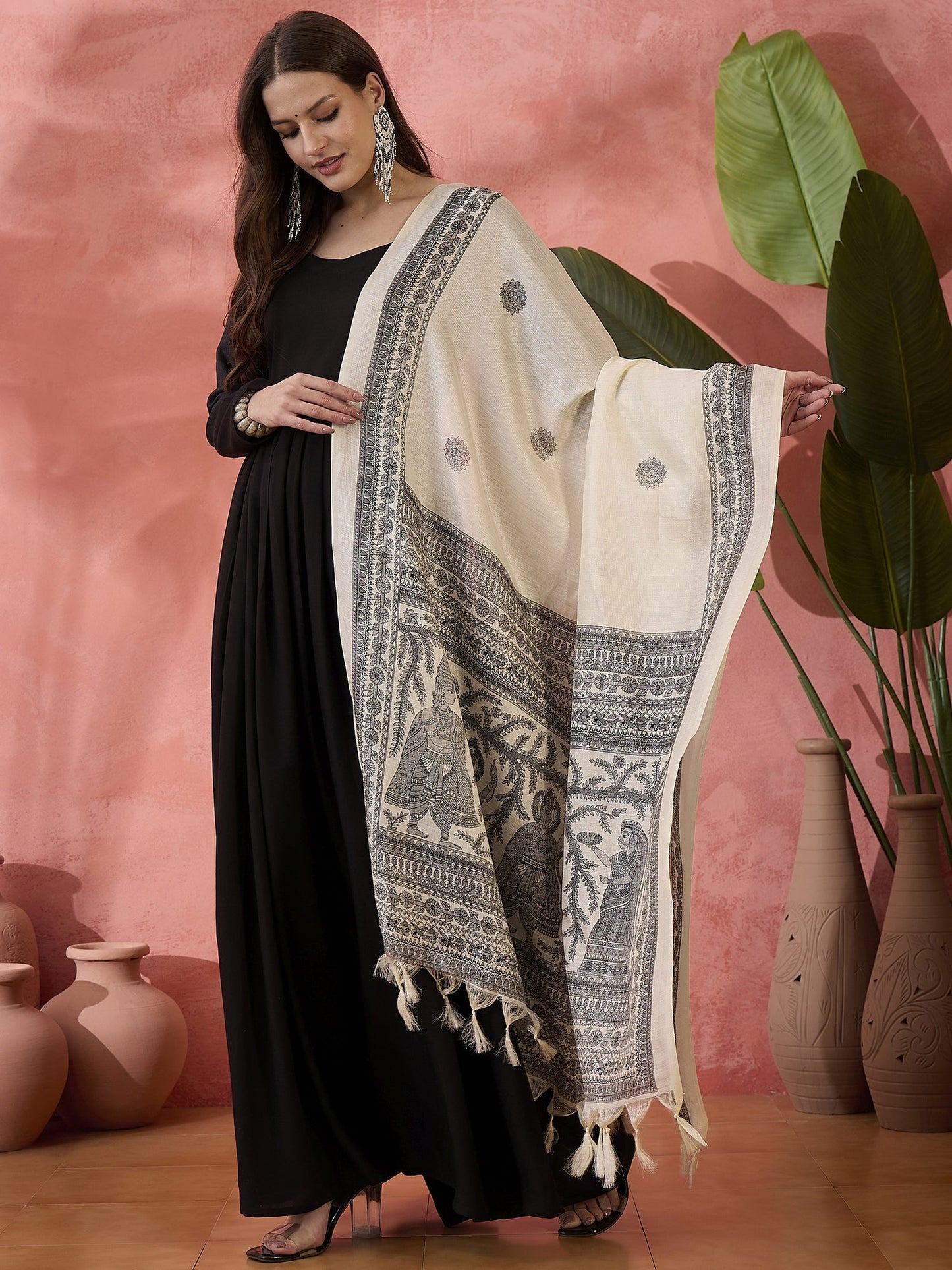 InWeave Black Sweetheart Kurta With Dupatta - Swadesiicart