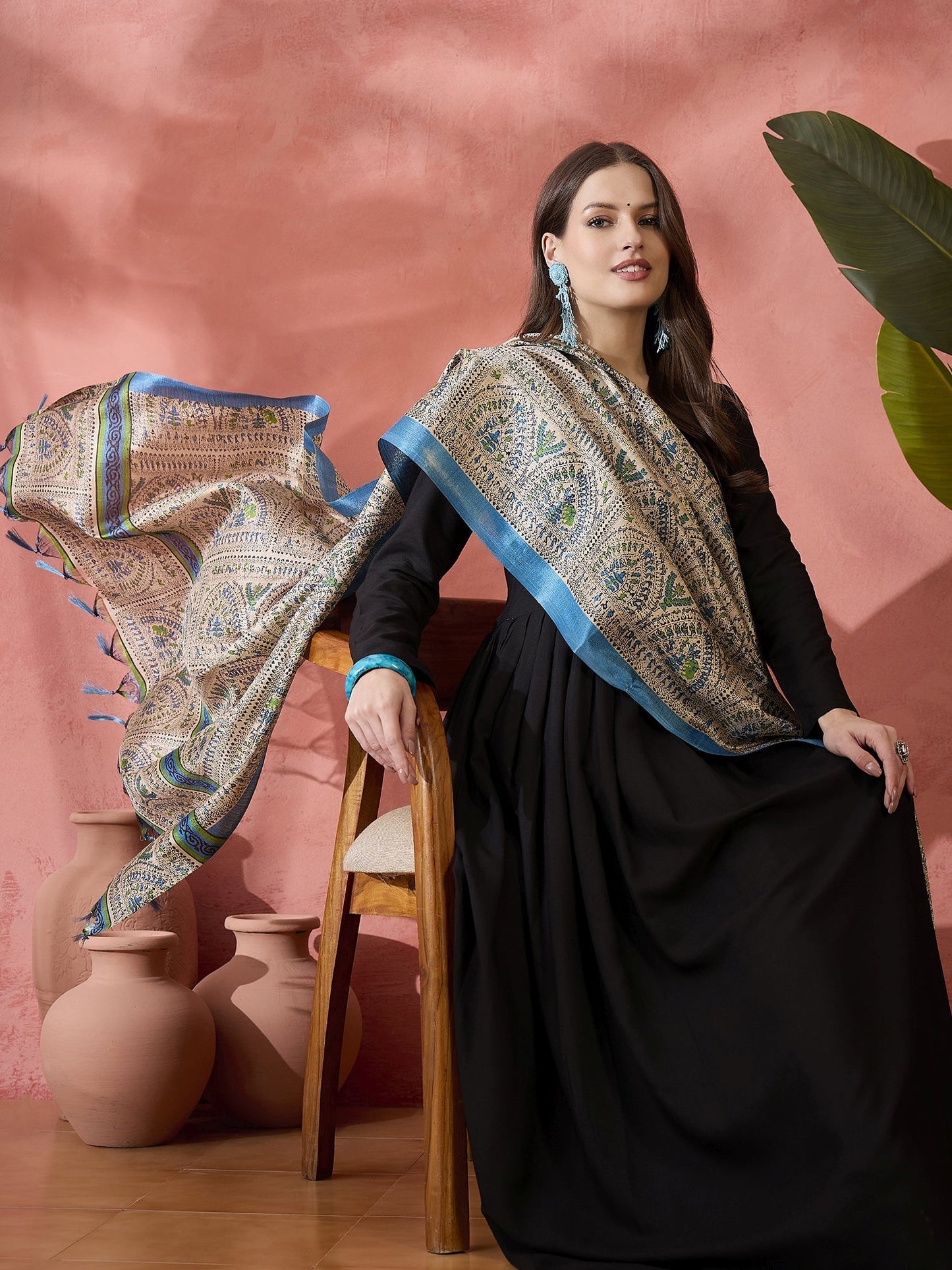 InWeave Black Sweetheart Kurta With Dupatta - Swadesiicart