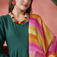 InWeave Green Sweetheart Kurta With Dupatta - Swadesiicart