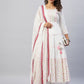 InWeave Women's Pink White Mirror Print Kurta With Dupatta - Swadesiicart