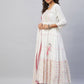 InWeave Women's Pink White Mirror Print Kurta With Dupatta - Swadesiicart